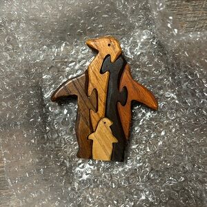 Penguin Wooden Puzzle with Baby EUC